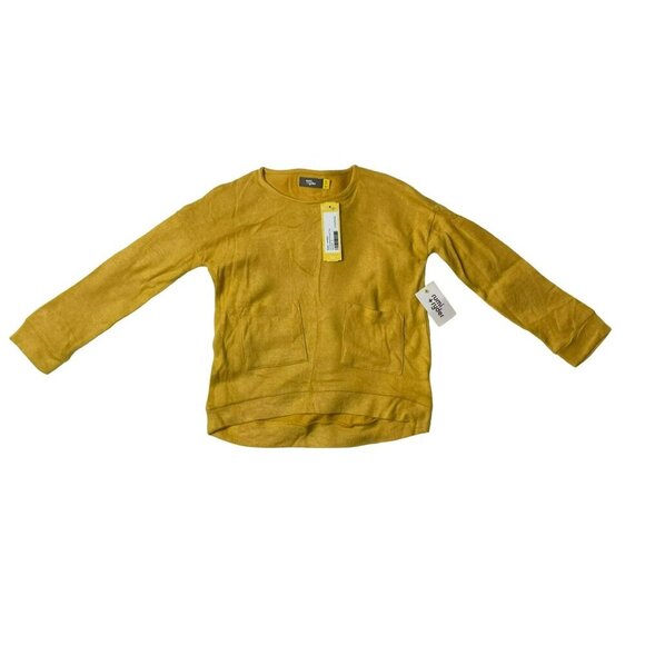 Rumi + Ryder Brushed Pocket Top Sweater Mustard Girls Small 6-7 NWT - Picture 1 of 3